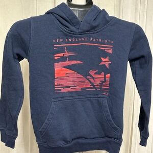 NFL Team‎ Apparel  New England Patriots Logo Fleece Hoodie Navy Blue Sz 8